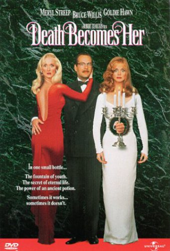 Death Becomes Her DVD by Alliance Entertainment featuring a colorful cover art with comedic elements