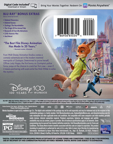 Zootopia Blu-ray by Alliance Entertainment featuring animated characters and vibrant cover art