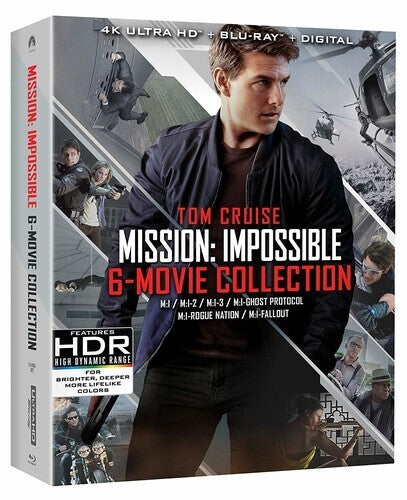 Mission: Impossible 6-Movie Collection in 4K Ultra HD by Alliance Entertainment, featuring action-packed film covers.