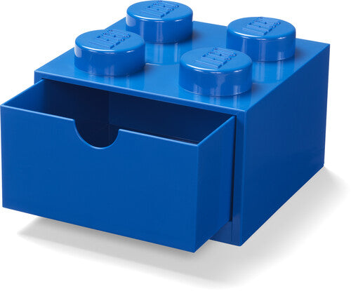 Blue LEGO storage drawer with 4 stackable knobs, by ROOM COPENHAGEN INC, ideal for organizing toys.