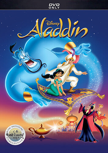 DVD of Aladdin from The Walt Disney Signature Collection by Alliance Entertainment featuring animated cover art