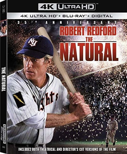 4K Ultra HD Blu-ray of 'The Natural' by Alliance Entertainment, featuring dramatic artwork and vibrant visuals.