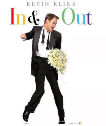 Blue Blu-ray disc of 'In & Out' by Alliance Entertainment featuring comedy and vibrant artwork