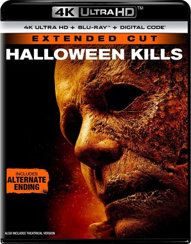 Halloween Kills 4K Ultra HD Blu-ray by Alliance Entertainment, featuring vivid cover art and dark horror theme.