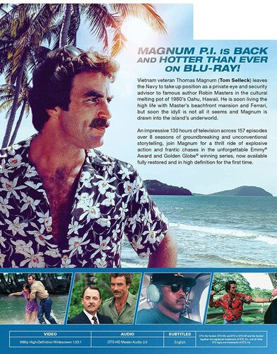 Magnum, P.I.: The Complete Series DVD box set by Alliance Entertainment with multi-colored cover art