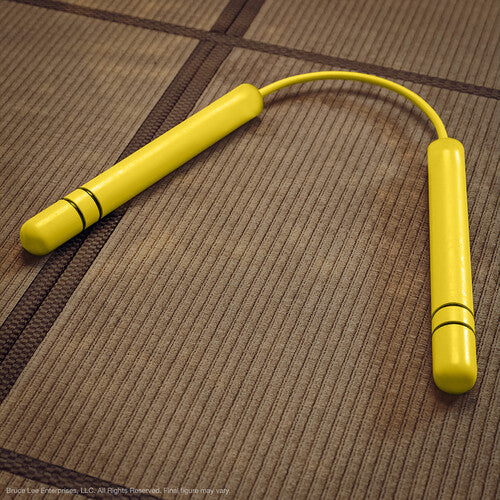 Super7 Bruce Lee ULTIMATES! action figure in classic yellow jumpsuit with nunchaku accessory