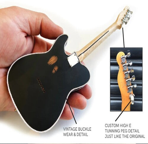 Waylon Jennings Signature Black Fender Telecaster Mini Guitar Replica Collectible