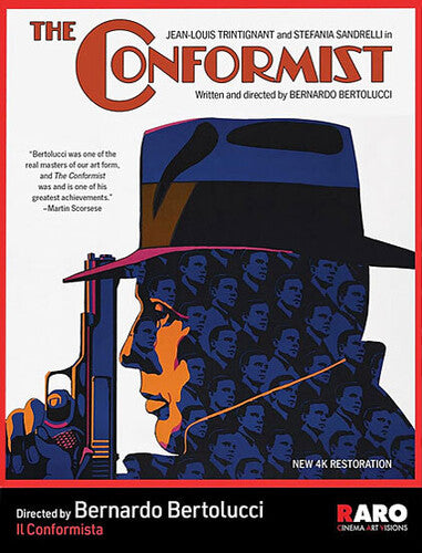 Blue Blu-ray case of 'The Conformist' featuring dramatic artwork by Alliance Entertainment