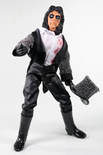 Alice Cooper 8-inch action figure in colorful rock outfit by Diamond Comic Distributors
