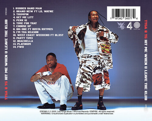 Tyga & YG - Hit Me When U Leave The Klub CD by Alliance Entertainment, featuring vibrant cover art