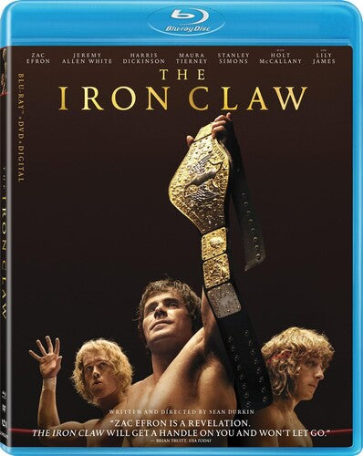 Blue Blu-ray case for 'The Iron Claw' biography by Alliance Entertainment