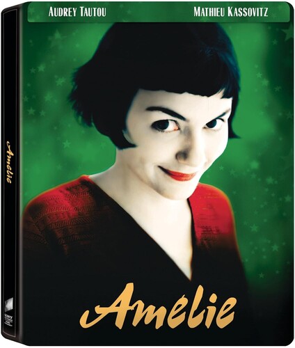 Amélie Blu-ray disc by Alliance Entertainment in colorful artwork featuring the film's title