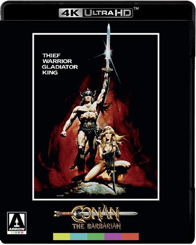 Conan the Barbarian 4K Ultra HD Blu-ray by Alliance Entertainment, featuring action-fantasy artwork and vibrant colors.