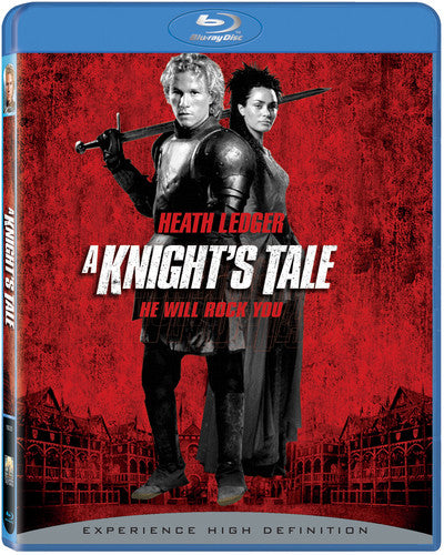 Blue Blu-ray disc of A Knight’s Tale by Alliance Entertainment, featuring action-adventure genre artwork.