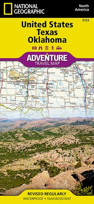 United States, Texas and Oklahoma Map by National Geographic Maps - Adventure