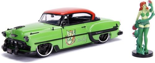 DC Comics Bombshells Poison Ivy & 1953 Chevy Bel Air Die-cast Car, 1:24 Scale Vehicle, 2.75 Collectible Figurine