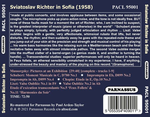 Sviatoslav Richter - Sviatoslav Richter in Sofia (Legendary Concerts - 1958) (CD)