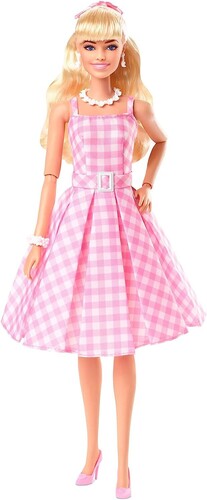 Mattel - Barbie The Movie Margot Robbie as Barbie, Wearing Pink and White Gingham Dress