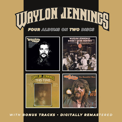 Waylon Jennings - Lonesome, On'ry & Mean / Honky Tonk Heroes / This Time / The Ramblin' Man + Bonus Tracks (CD)