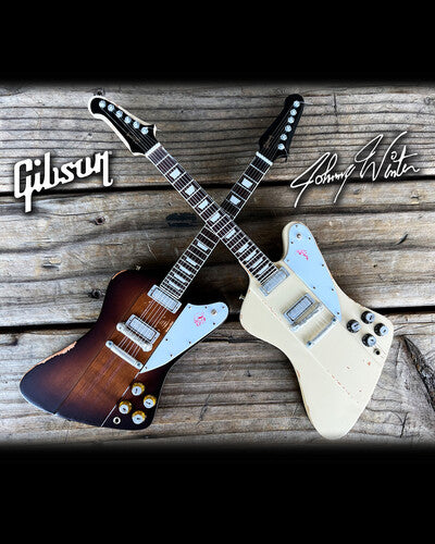 Johnny Winter 1964 Polaris White Gibson Firebird V Mini Guitar Replica Collectible