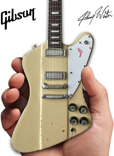 Johnny Winter 1964 Polaris White Gibson Firebird V Mini Guitar Replica Collectible