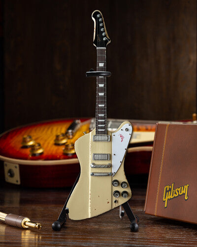 Johnny Winter 1964 Polaris White Gibson Firebird V Mini Guitar Replica Collectible