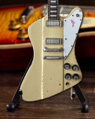 Johnny Winter 1964 Polaris White Gibson Firebird V Mini Guitar Replica Collectible