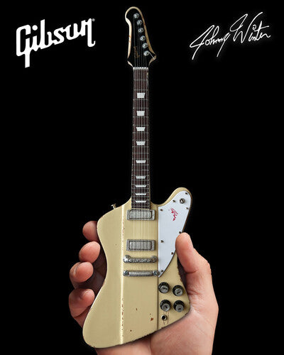 Johnny Winter 1964 Polaris White Gibson Firebird V Mini Guitar Replica Collectible