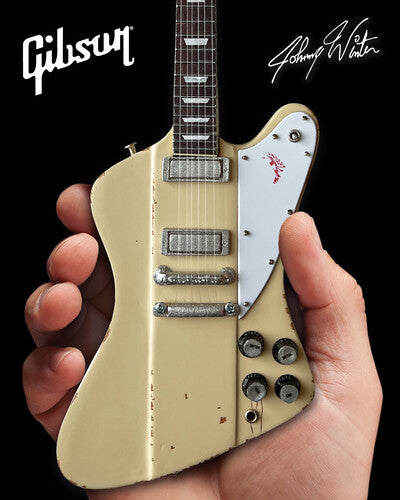 Johnny Winter 1964 Polaris White Gibson Firebird V Mini Guitar Replica Collectible