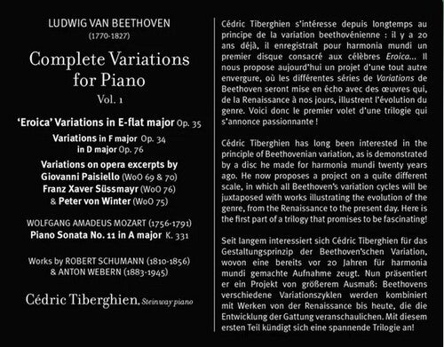 Cederic Tiberghien - Beethoven: Complete Variations for Piano, Vol. 2 (CD)