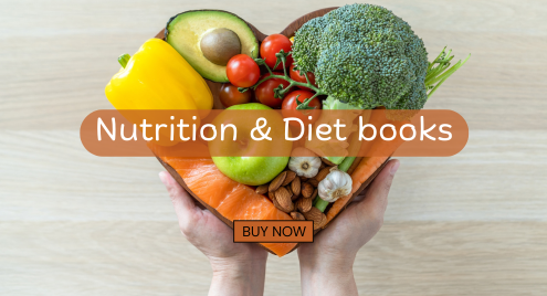 Nutrition books focused on weight loss, muscle gain, and overall wellness