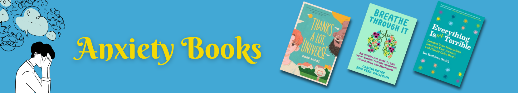 A collection of books offering tools for stress and worry relief