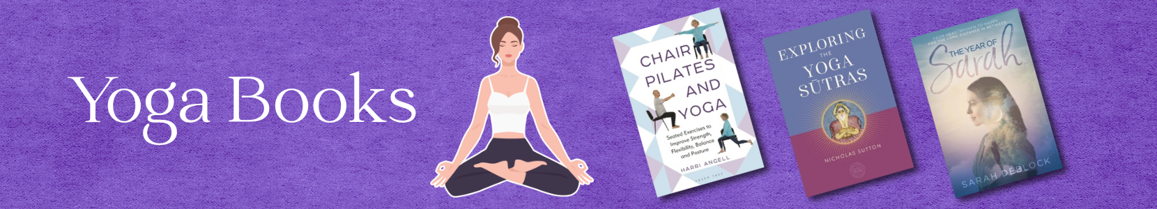 A collection of books focused on yoga practice and philosophy