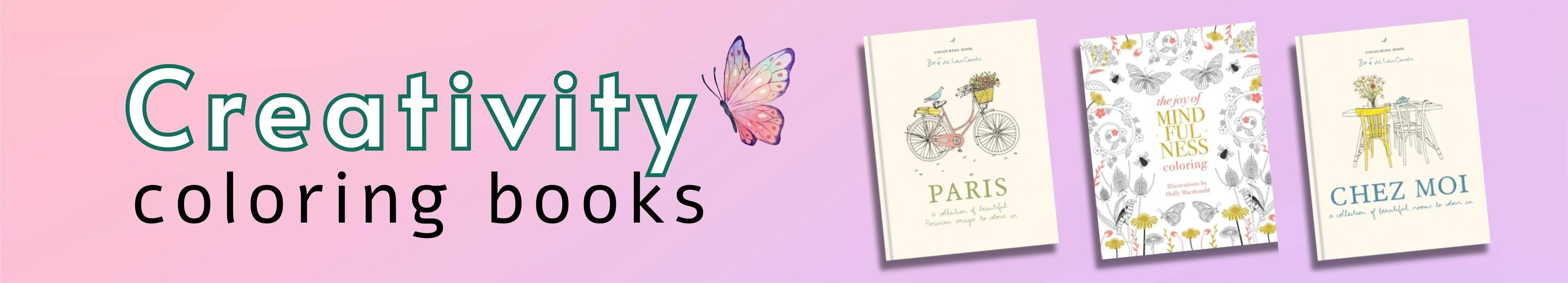 Collection of creativity coloring books