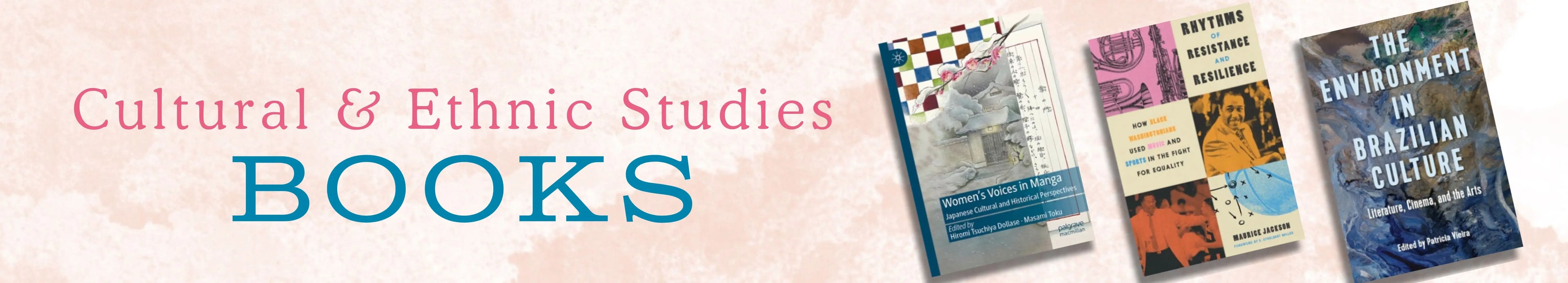 Books on Cultural & Ethnic Studies with a soft, blurred background