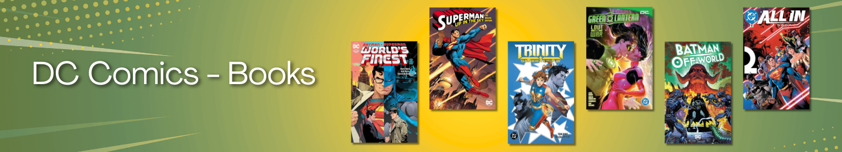 DC Comics starring Wonder Woman, Batman, Green Lantern, Superman, and more