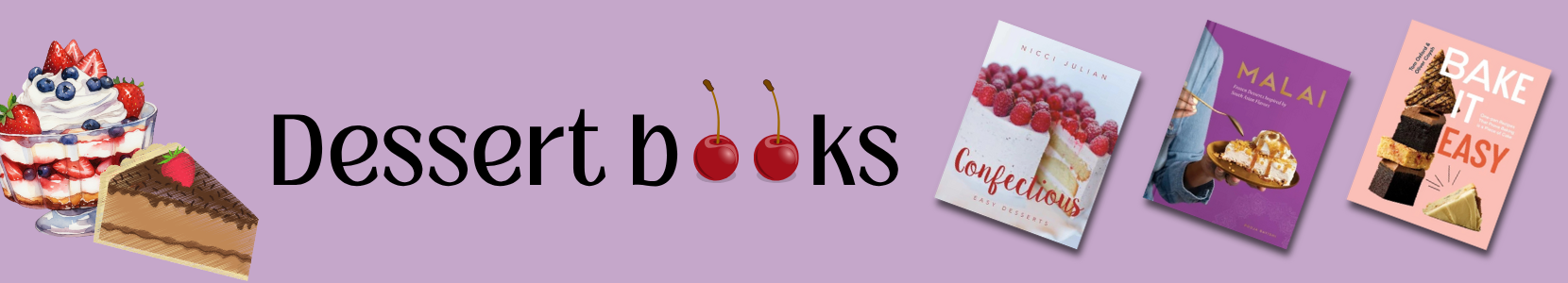 A collection of cookbooks focused on classic and modern desserts