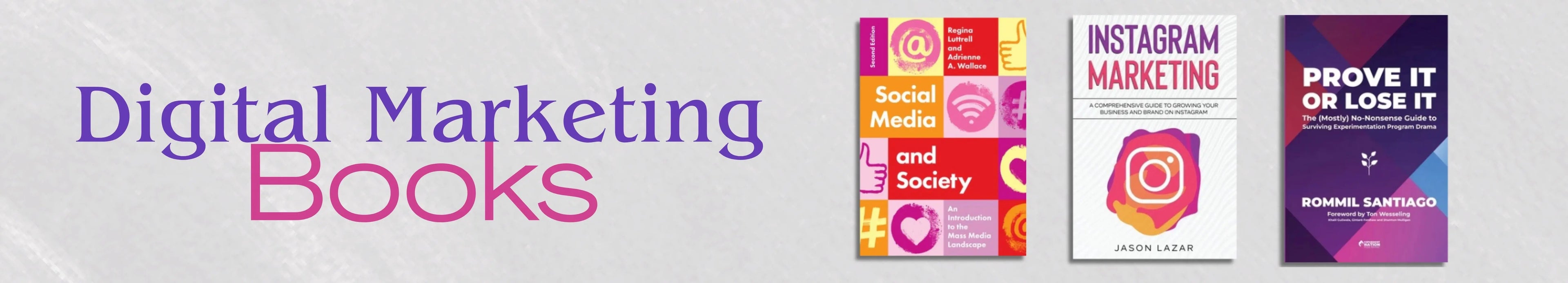 Collection of books about digital marketing