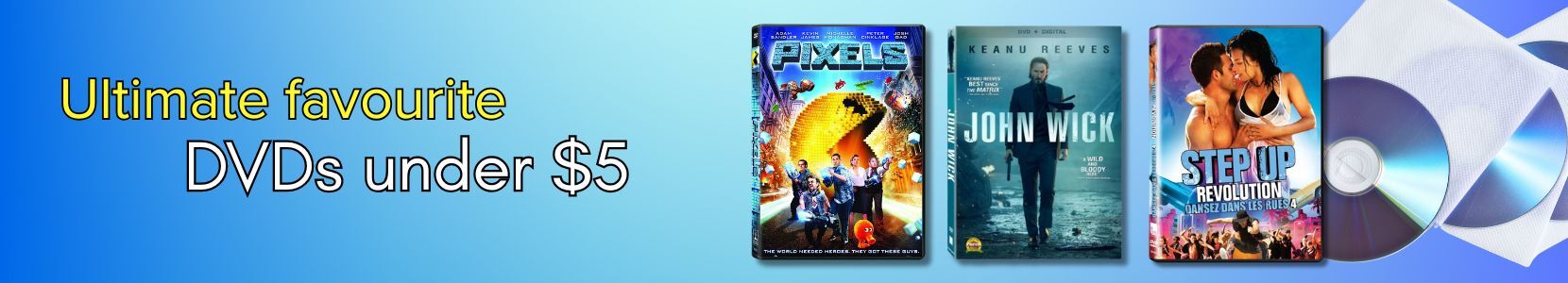 Affordable DVDs featuring popular movies for under $5