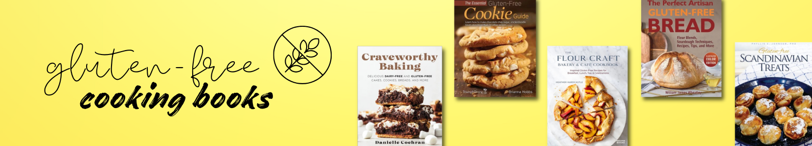 A collection of cookbooks focused on gluten-free meals and recipes