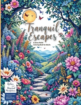 (Nature-Themed Adult Coloring Book) Tranquil Escapes: Relax and Unwind with Mindfulness adult coloring pages -Inspired by Nature Scenes and Meditative by Sage, Evelyn