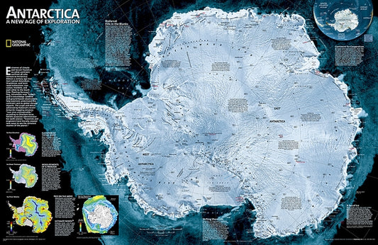 National Geographic Antarctica Satellite Wall Map (31.25 X 20.25 In) by National Geographic Maps