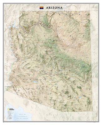 National Geographic Arizona Wall Map - Laminated (33 X 40.5 In) by National Geographic Maps