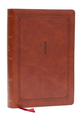 KJV Giant Print End-Of-Verse Reference Bible, Brown Leathersoft, Red Letter, Comfort Print by Thomas Nelson