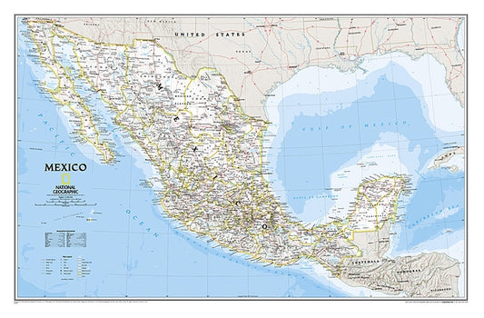 National Geographic Mexico Wall Map - Classic (34.5 X 22.5 In) by National Geographic Maps