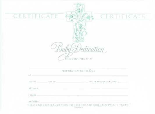 Baby Dedication Certificate by Warner Press