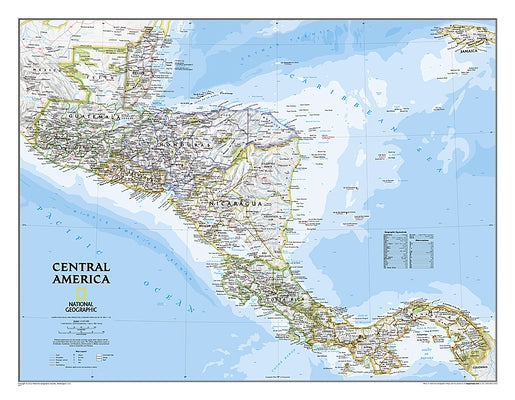 National Geographic Central America Wall Map - Classic (28.75 X 22.25 In) by National Geographic Maps