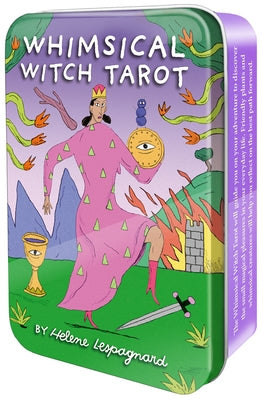 Whimsical Witch Tarot in a Tin: Colorful 78-Card Tarot Deck in a Charming Keepsake Tin, Vibrant Comic Book Style Art, Fun for All Ages, Includes Bookl by Lespagnard, Helene