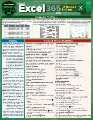 Excel 365 - Pivot Tables & Charts: A Quickstudy Laminated Reference Guide by Frye, Curtis