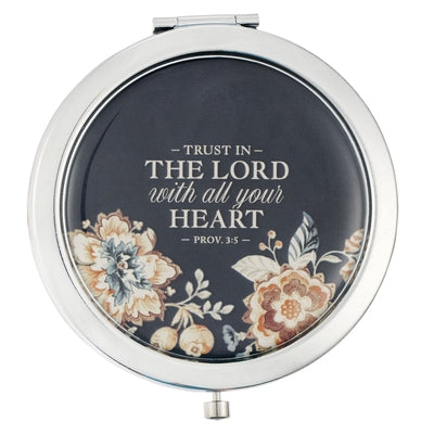 Christian Art Gifts Inspirational Scripture Makeup Compact Mirror for Women: Trust in the Lord, Encouraging Bible Verse, Portable 2x Magnification for by Christian Art Gifts